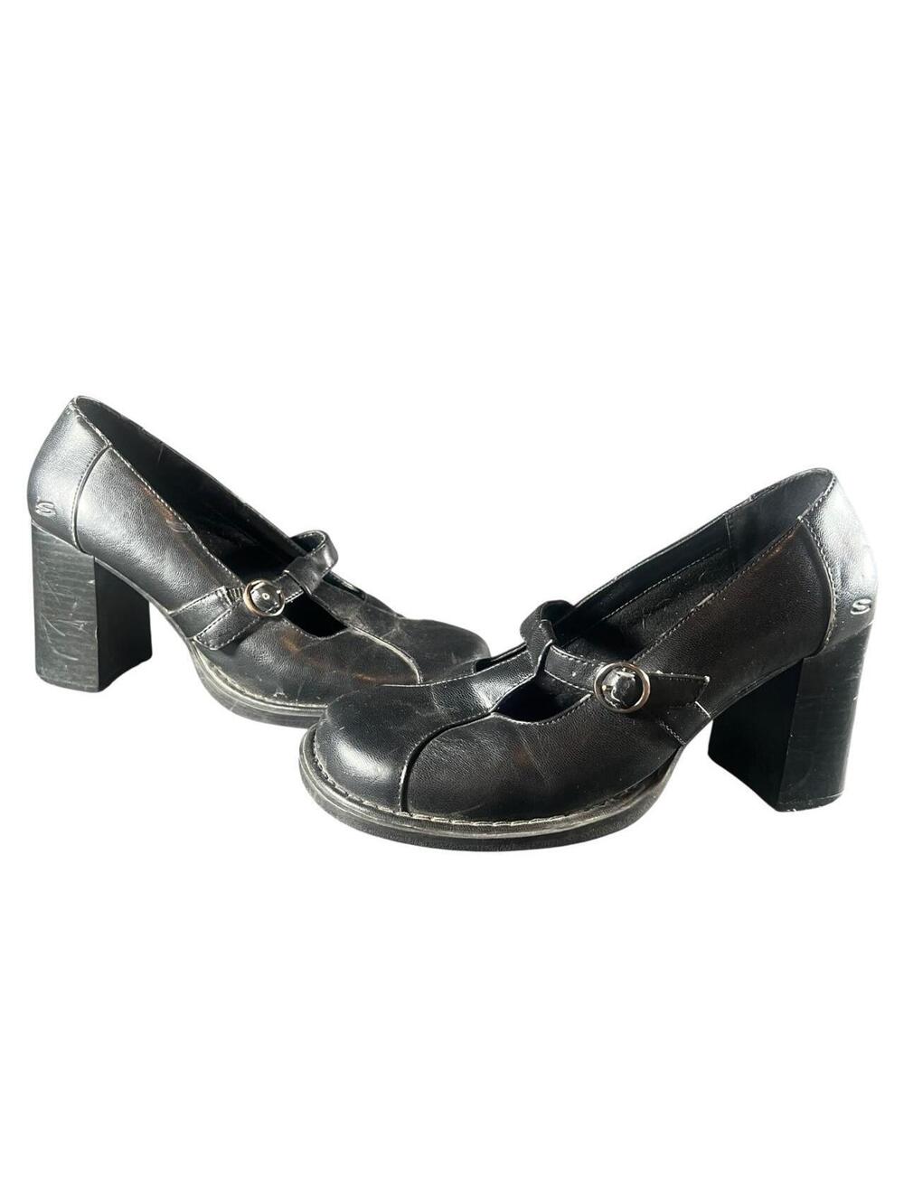 Something Else x Sketchers Y2K Black Chunky Mary Jane Heels